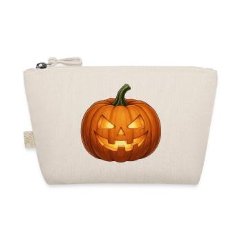Halloween Kürbis Halloween T-shirt Geschenk  - Bio-Täschchen - Natur - Vorne