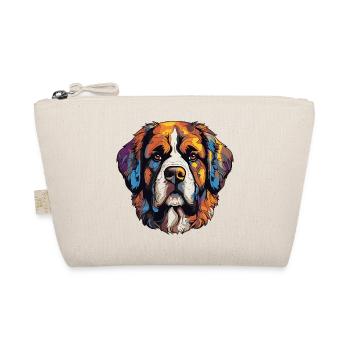Bunter Hund Kopf Pop-Art - Bio-Täschchen - Natur - Vorne