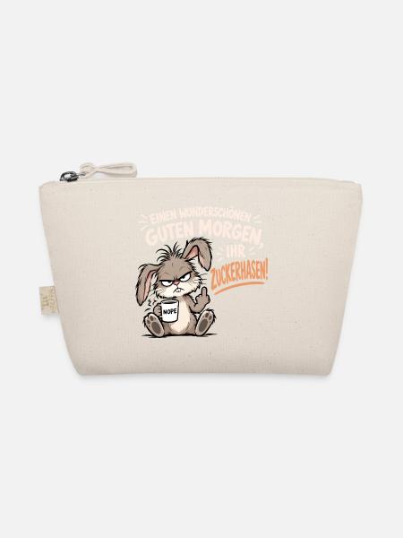 Morgenmuffel Hase - Bio-Täschchen - Natur