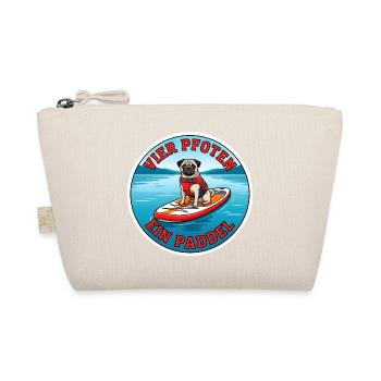 Stand-Up-Paddling Mops Dog-SUP Design - Bio-Täschchen - Natur - Vorne