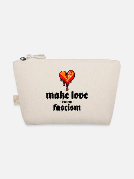 make love destroy fascism - Bio-Täschchen - Natur