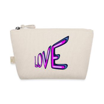 Liebe Neon-Schriftzug - Bio-Täschchen - Natur - Vorne
