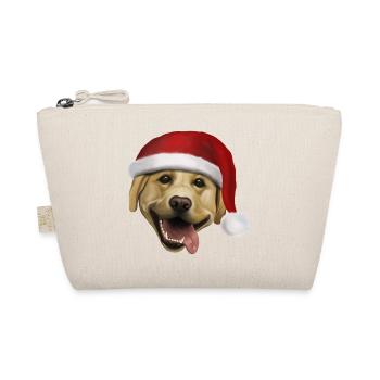 Labrador mit Weihnachtsmütze - Weihnachtshund - Bio-Täschchen - Natur - Vorne