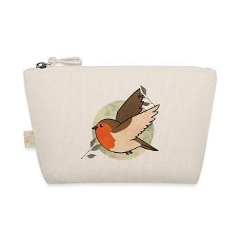 Aquarell Robin auf Kreis - Bio-Täschchen - Natur - Vorne