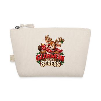 Glühwein statt Stress – Lustiges Weihnachtsrentier - Bio-Täschchen - Natur - Vorne
