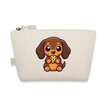 Dackel Hund Cartoon Kawaii Süßigkeit - Bio-Täschchen - Natur - Vorne