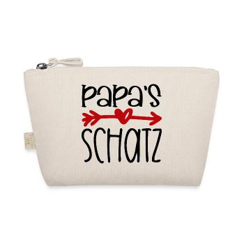 Papas Schatz Liebling Babysprüche Herz Pfeil - Bio-Täschchen - Natur - Vorne