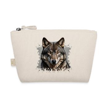Wolfskopf im Farbsplatter - Bio-Täschchen - Natur - Vorne