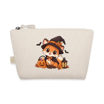 Süßer Kawaii Fuchs als Hexe - Bio-Täschchen - Natur - Vorne