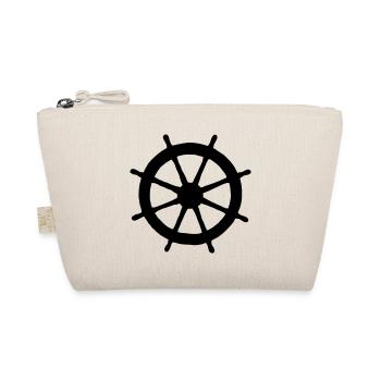 Steering Wheel Sail Sailing Sailor - Organic Pouch - nature - Front