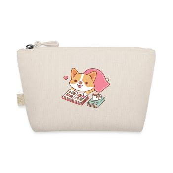 Cute Corgi Loves Reading Manga - Organic Pouch - nature - Front