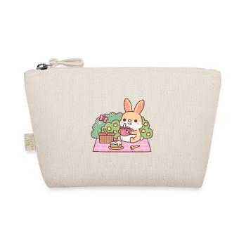 Cute Rabbit Enjoying Tea At Picnic - Organic Pouch - nature - Front
