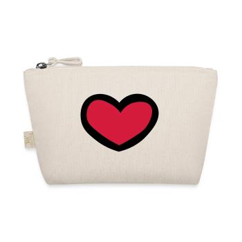 Herz / Heart / Coeur / - Bio-Täschchen - Natur - Vorne