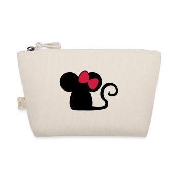 Mäuschenschleife / mouse with bow Cute mouse - Organic Pouch - nature - Front