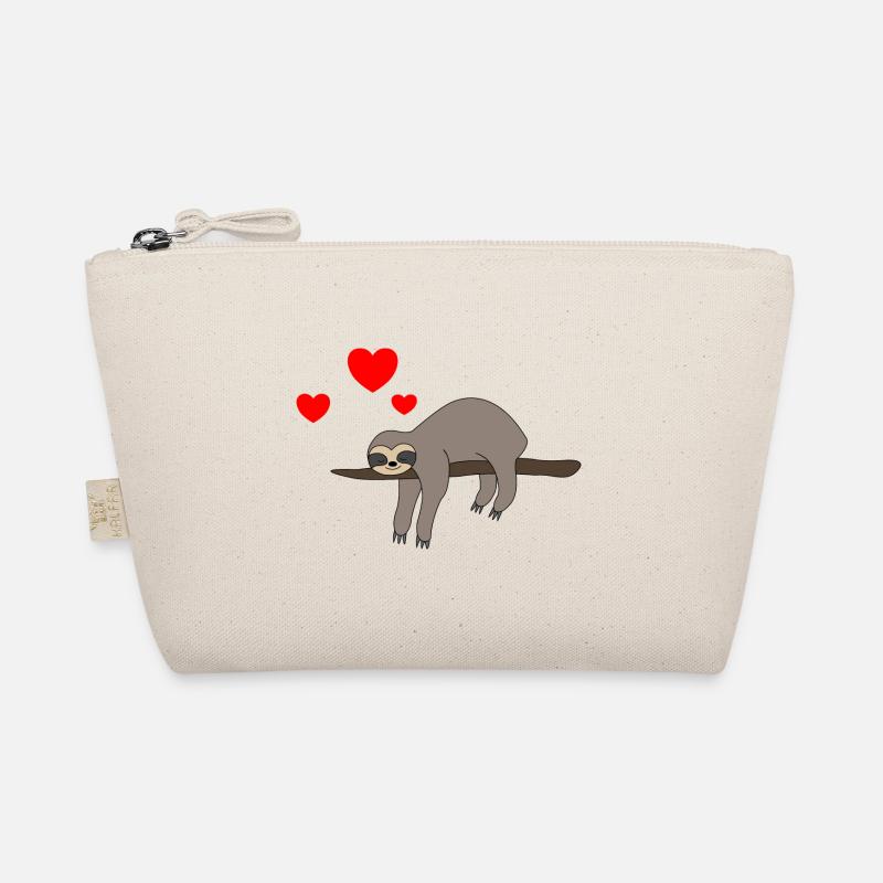 Faultier Valentinstag 2 - Bio-Täschchen - Natur