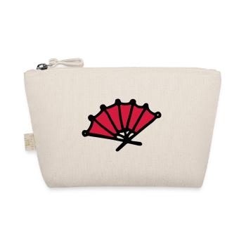 Asiatischer Fächer Handfächer asian hand fan - Bio-Täschchen - Natur - Vorne
