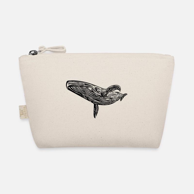 Gewaltiger Walfisch - Vintage Meerestier Motiv - Bio-Täschchen - Natur