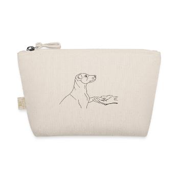 Jack Russell Terrier mit Hand - Bio-Täschchen - Natur - Vorne