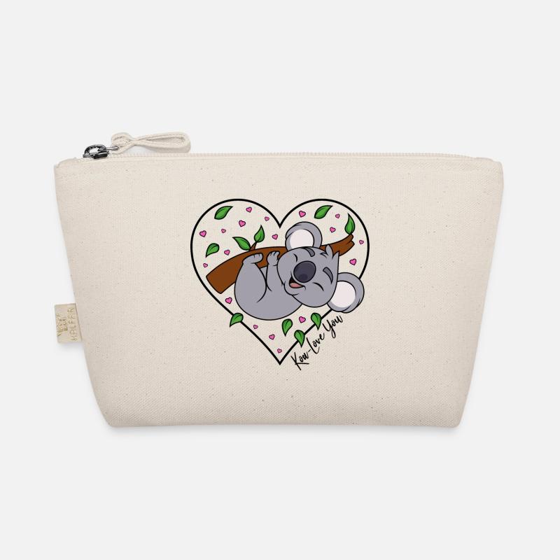 Koala Eukalyptus Herz Liebe Spruch Koa-Love You - Bio-Täschchen - Natur