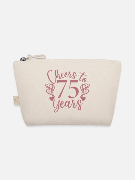 75e anniversaire Femmes Son anniversaire Fille 75 ans - Trousse biologique - nature - Devant