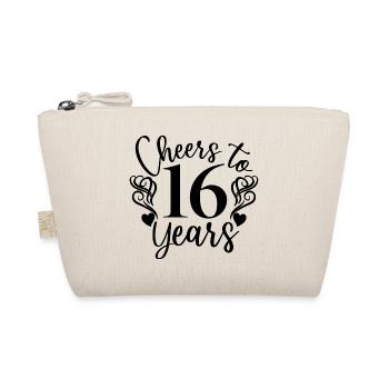 Cheers To 16 Years 16th Birthday Anniversary - Organic Pouch - nature - Front