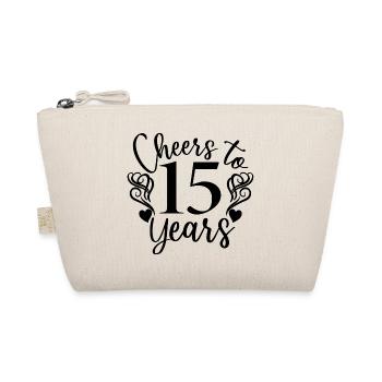 Cheers To 15 Years 15th Birthday Anniversary - Organic Pouch - nature - Front
