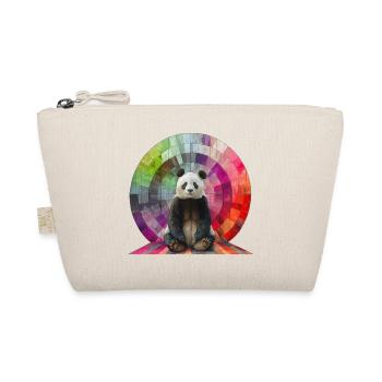 Panda vor dem Regenbogen / für Tierliebhaber - Bio-Täschchen - Natur - Vorne
