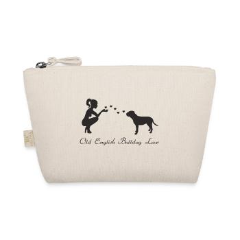 Old English Bulldog mit Frau - Bio-Täschchen - Natur - Vorne