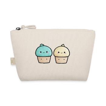 Deux cupcakes kawaii sucrés - Trousse biologique - nature - Devant