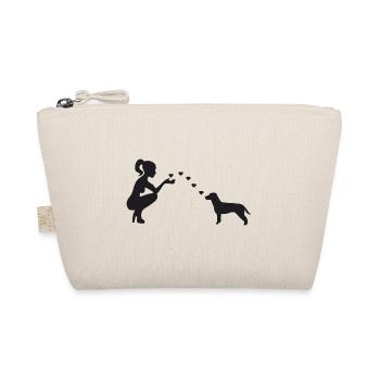 Jack Russell Terrier mit Frau - Bio-Täschchen - Natur - Vorne