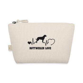 Rottweiler mit Herzschlag - Bio-Täschchen - Natur - Vorne