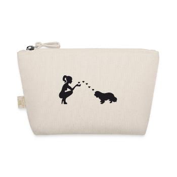 Cavalier King Charles Spaniel mit Frau - Bio-Täschchen - Natur - Vorne