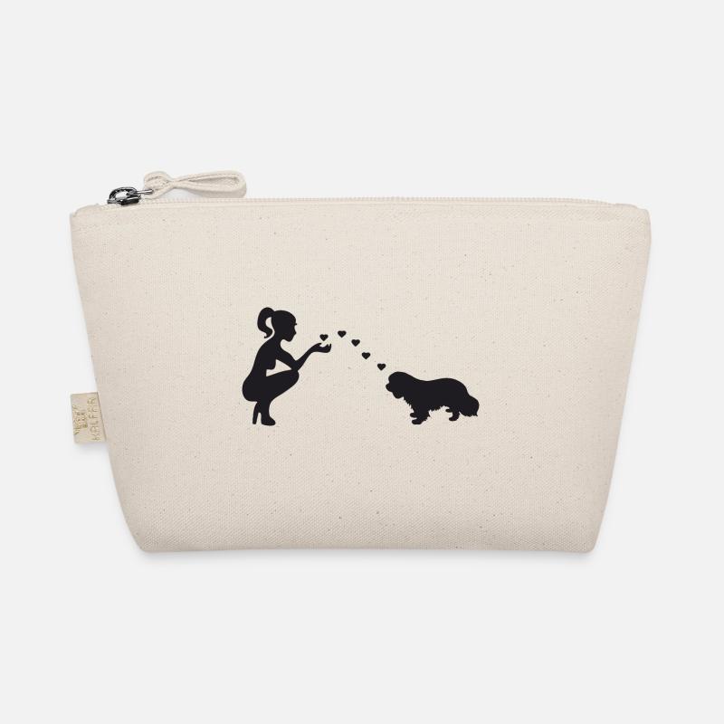Cavalier King Charles Spaniel mit Frau - Bio-Täschchen - Natur