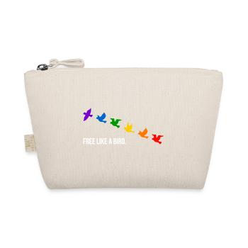 Free like a bird, in rainbow colors - White - Organic Pouch - nature - Front