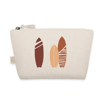Retro Surfbrett Illustration | Boho Surf Boards - Bio-Täschchen - Natur - Vorne