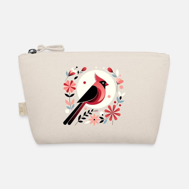 Cardinal and flowers Organic Pouch