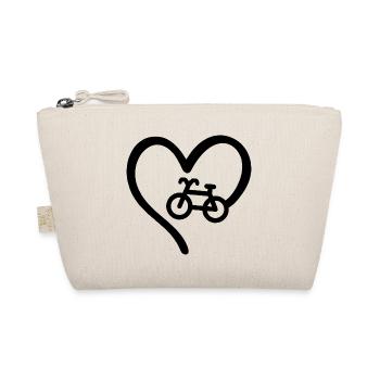 Fahrrad Herz Fahrradfahrer Liebe - Bio-Täschchen - Natur - Vorne