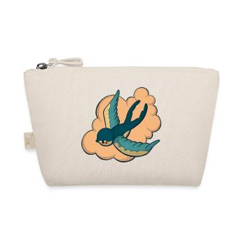 vintage swallow with pink cloud - Organic Pouch - nature - Front
