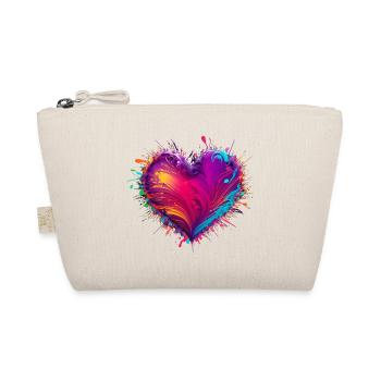 Valentine's Day | Colorful Heart | Colorful Heart - Organic Pouch - nature - Front