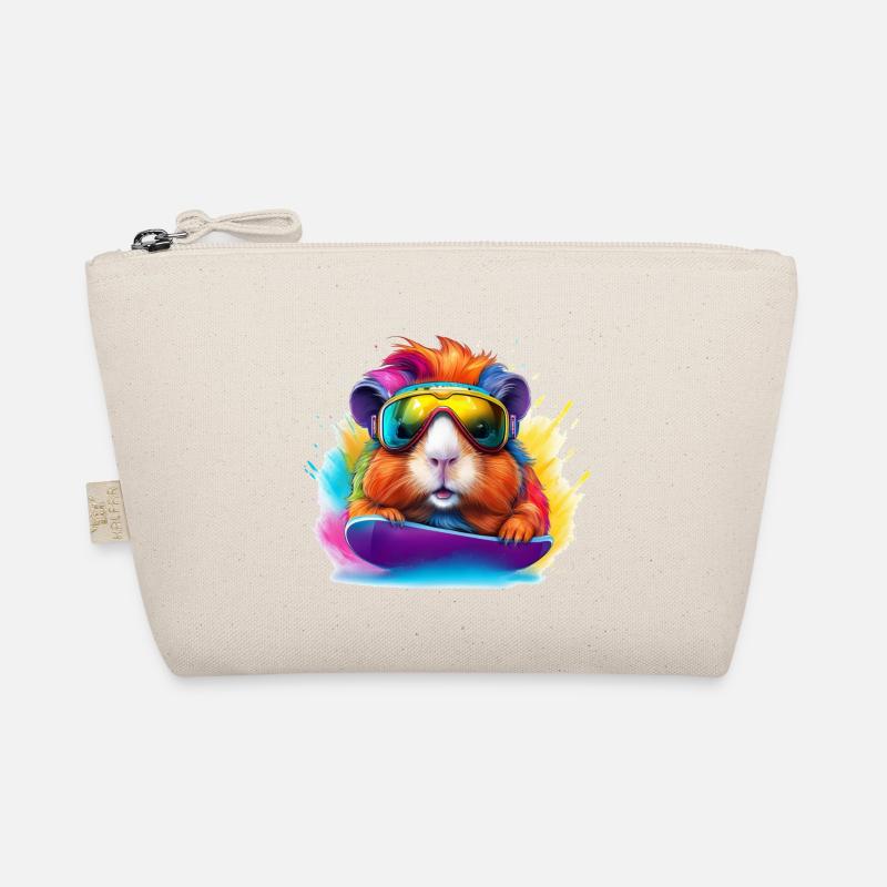 Cool guinea pig snowboard surfboard Organic Pouch