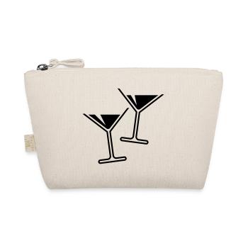 2 Cocktail Glasses / Martini / Cheers – (Black) - Organic Pouch - nature - Front