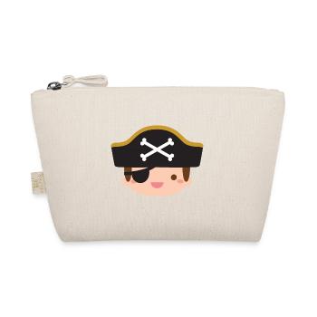 Garçon mignon de pirate avec le chapeau de capitaine de crossbones - Trousse biologique - nature - Devant