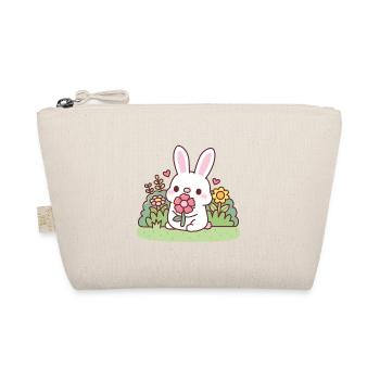 Lapin blanc mignon lapin et fleurs printemps - Trousse biologique - nature - Devant