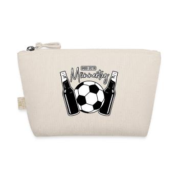 Fußball Papa Sohn Baby - Unser erster Männertag - Bio-Täschchen - Natur - Vorne