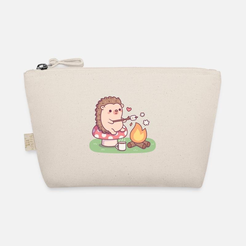 Cute Hedgehog Toasting Marshmallows At Campfire Organic Pouch