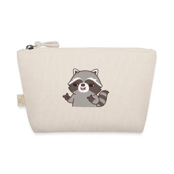 Waschbär Finger Pistole Hand Geste Lustig - Bio-Täschchen - Natur - Vorne
