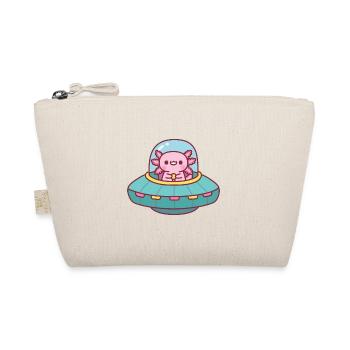 Cute Axolotl Flying A Spaceship - Organic Pouch - nature - Front