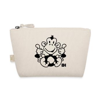 Thumbs Up Monkey Design - Organic Pouch - nature - Front