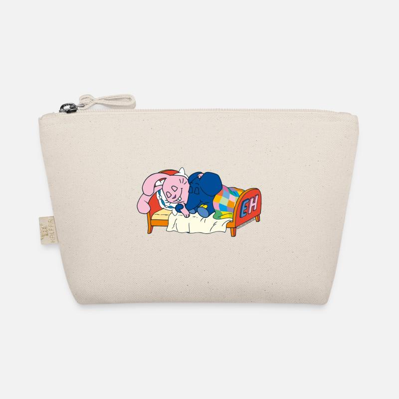 Elefante e coniglio che dormono a letto Borsetta ecologica 