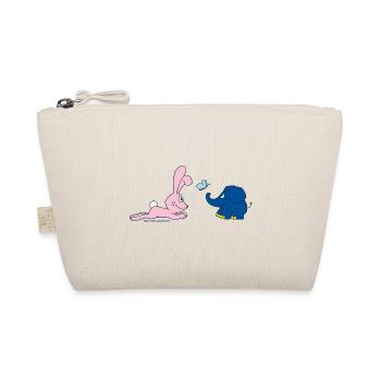 Elephant and Rabbit with Butterfly - Organic Pouch - nature - Front